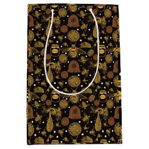 Bolsa De Regalo Mediana Negro de miel de abejorro