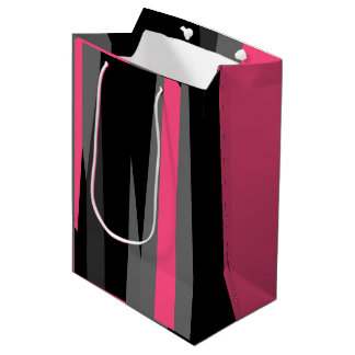 Bolsa De Regalo Mediana Negro rosa y gris