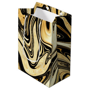 Bolsa De Regalo Mediana Negro y Dorado
