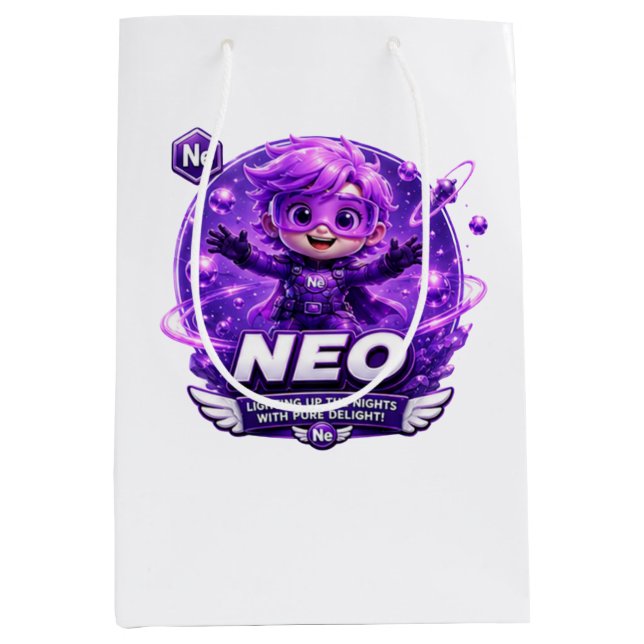 Bolsa De Regalo Mediana Neón ATOMIVRA (Anverso)