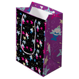 Bolsa De Regalo Mediana NEON Mermaid Sea Life Fish Starfish Fiesta de cump
