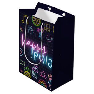 Bolsa De Regalo Mediana Neon Purim