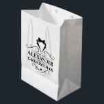 Bolsa De Regalo Mediana Neumático negro de Groomsman<br><div class="desc">Bolsa de regalo de regalo de boda Groomsman Black Tie Bag o Favorito Bag</div>