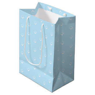 Bolsa De Regalo Mediana Nevada - Copos de nieve blancos regalo de invierno