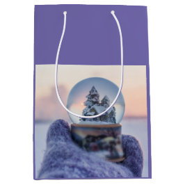 Bolsa De Regalo Mediana Nevada en el árbol de Navidad