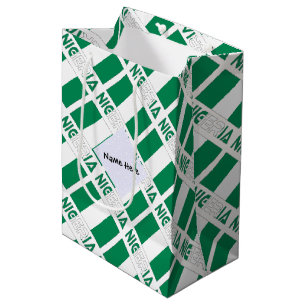 Bolsa De Regalo Mediana Nigeria Bandera Nigeriana Personalizada Verde Tile