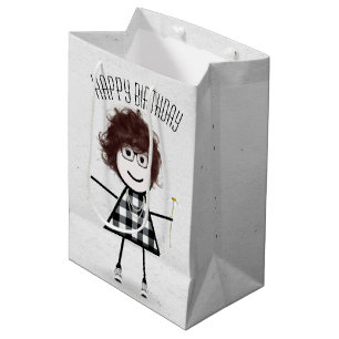 Bolsa De Regalo Mediana Niña con palo de cumpleaños con margarita