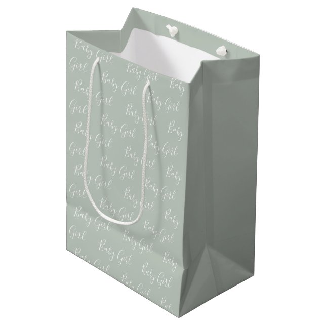 Bolsa De Regalo Mediana Niña Elegante Verde Masaje Personalizada (Angulo Anverso)