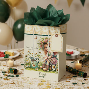 Bolsa De Regalo Mediana Niña margarita personalizada Hija de Dios
