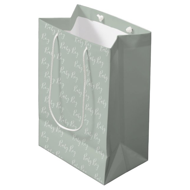 Bolsa De Regalo Mediana Niño Elegante Y Verde Masaje Personalizado (Angulo Anverso)