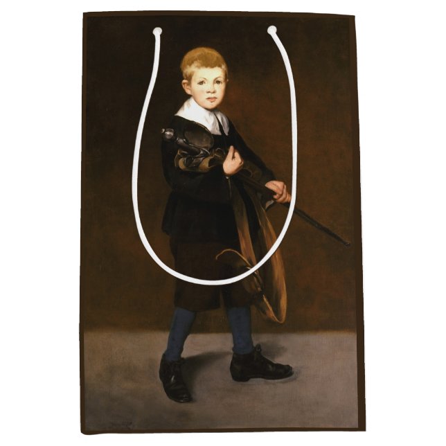 Bolsa De Regalo Mediana Niño llevando una espada (por Edouard Manet) (Anverso)
