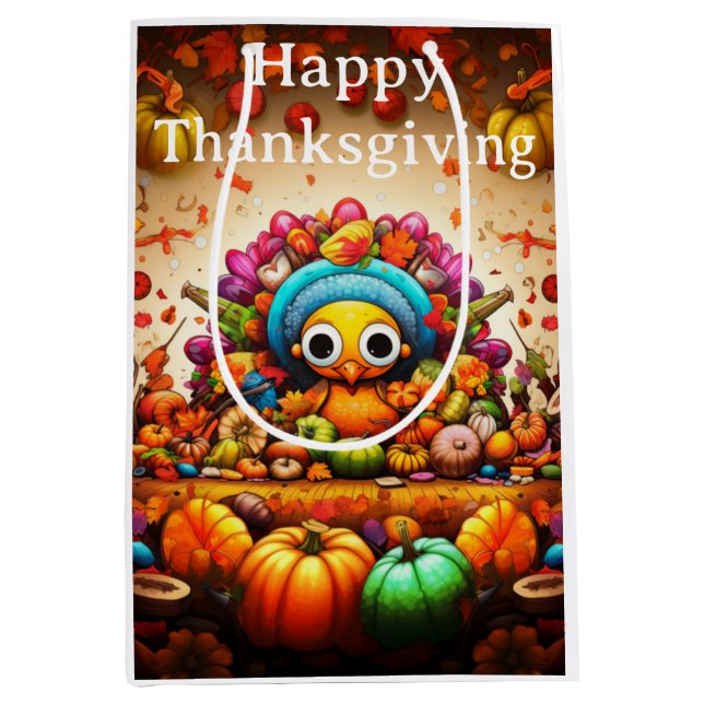 Bolsa De Regalo Mediana Niños de Acción de Gracias 2 (Anverso)