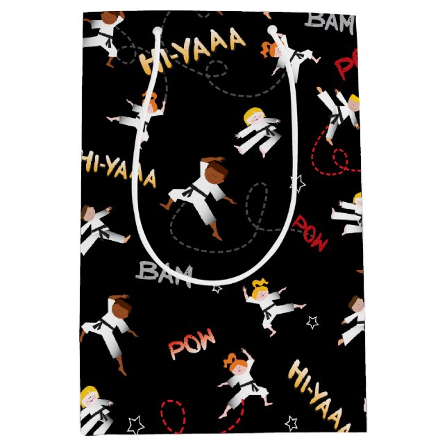 Bolsa De Regalo Mediana Niños del Karate Regalo de la fiesta de cumpleaños (Anverso)