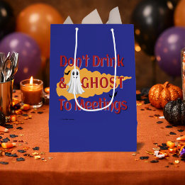 Bolsa De Regalo Mediana No bebas y fantasma a reuniones | Halloween sobrio