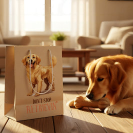 Bolsa De Regalo Mediana No dejes de recuperar - amante del perro - Golden 