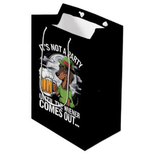 Bolsa De Regalo Mediana No Es Una Fiesta Hasta Dachshund Cerveza Irlandesa