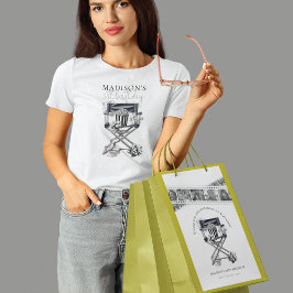 Bolsa De Regalo Mediana Noche de cine de cumpleaños Personalizado blanco n