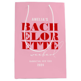 Bolsa De Regalo Mediana Noche de soltera rosa y rojo atrevido