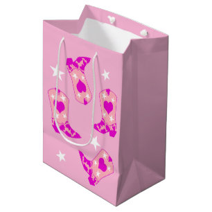 Bolsa De Regalo Mediana Noche moderna de chica rosa y negra occidental arr