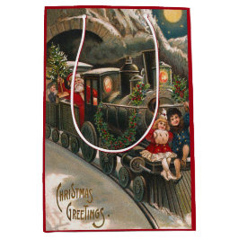 Bolsa De Regalo Mediana Nochebuena del tren de Santa Claus