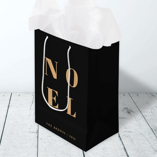 Bolsa De Regalo Mediana Noel Black and Gold | Navidades de diseño (Subido por el creador)