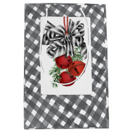 Bolsa De Regalo Mediana Noël Simple en Blanco y Negro