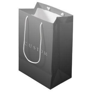 Bolsa De Regalo Mediana Nombre clásico o palabra   Gradiente Gris