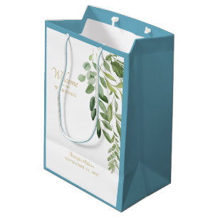 Bolsa De Regalo Mediana Nombre de bienvenida de la favorita de la boda Azu