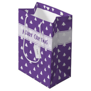 Bolsa De Regalo Mediana Nombre de etiqueta de regalo: Patrón de árbol mora