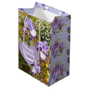 Bolsa De Regalo Mediana Nombre de los Chicas de cumpleaños de las flores p