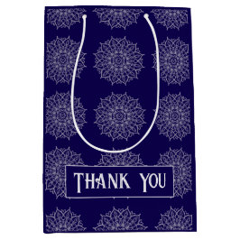 Bolsa De Regalo Mediana Nombre de Mandala de Lujo Índigo Azul Moderno