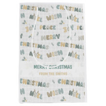 Nombre personalizado acuarela boho Navidad Gingham