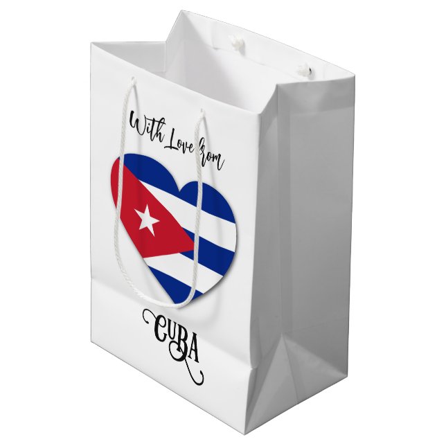 Bolsa De Regalo Mediana Nombre personalizado Cuba Amor (Angulo Anverso)