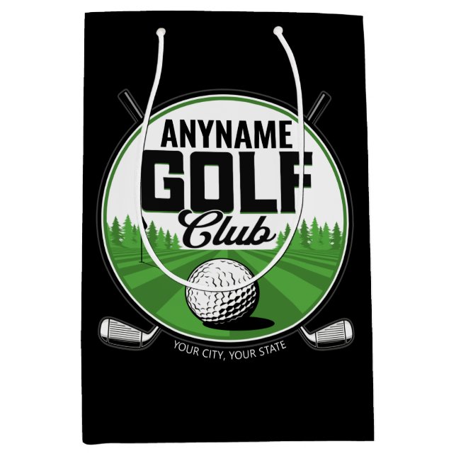 Bolsa De Regalo Mediana Nombre personalizado de golfista profesional de go (Anverso)