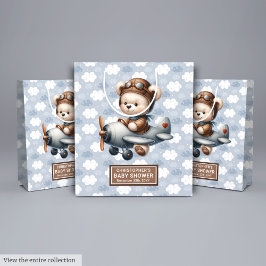 Bolsa De Regalo Mediana Nombre personalizado Teddy Bear Baby Shower Gift B