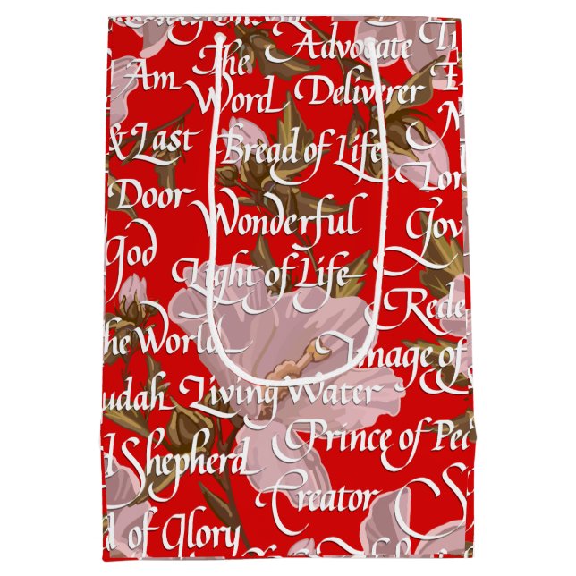 Bolsa De Regalo Mediana Nombres de los Navidades de Cristo / (Reverso)