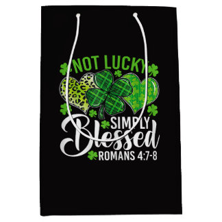 Bolsa De Regalo Mediana Not Lucky Simply Blessed Christian