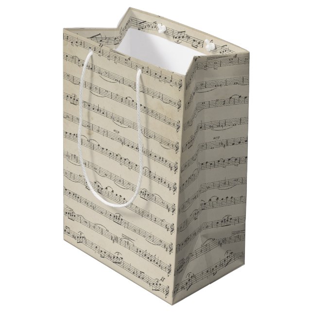 Bolsa De Regalo Mediana Nota de música vintage (Angulo reverso)
