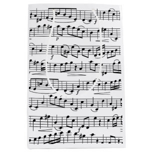 Bolsa De Regalo Mediana Notas de la música de hojas
