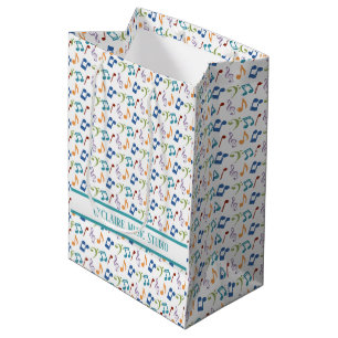 Bolsa De Regalo Mediana Notas personalizadas de la música del arco iris