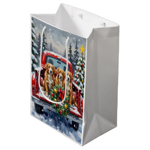 Bolsa De Regalo Mediana Nova Scotia Duck Tolling Retriever Navidad Rojo