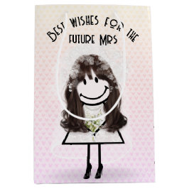 Bolsa De Regalo Mediana Novia Dibujo Animado Chica En Corazones