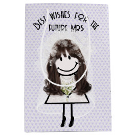 Bolsa De Regalo Mediana Novia en forma de figura de palo con ramo