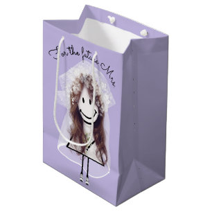 Bolsa De Regalo Mediana Novia figura de palo chica con ramo