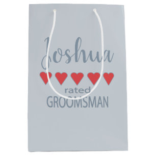 Bolsa De Regalo Mediana Novia y Cortejo Nupcial 5 Corazones Padrino de Bod