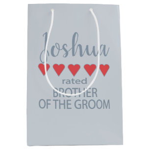 Bolsa De Regalo Mediana Novia y Cortejo Nupcial 5 Hermano del Novio Corazó