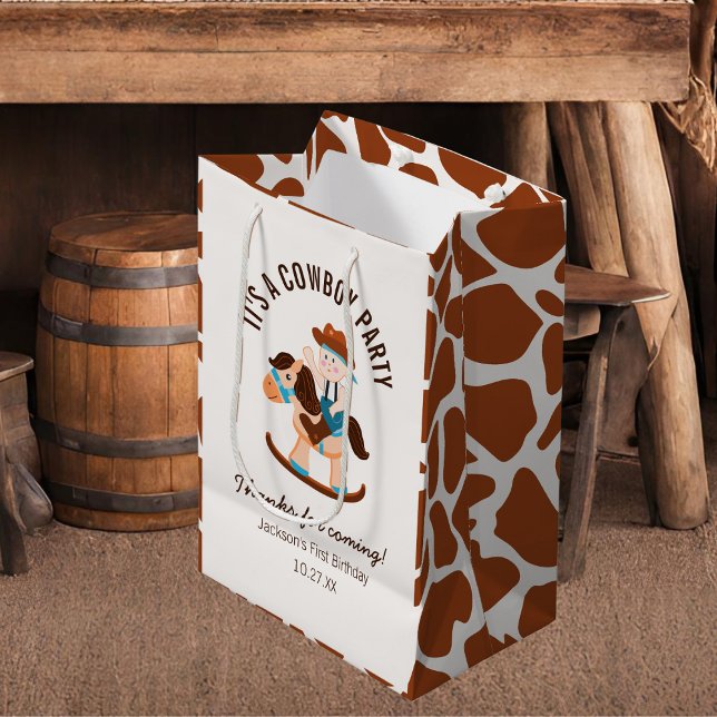 Bolsa De Regalo Mediana Novio Occidental Rocking Horse Boy Cumpleaños (Subido por el creador)