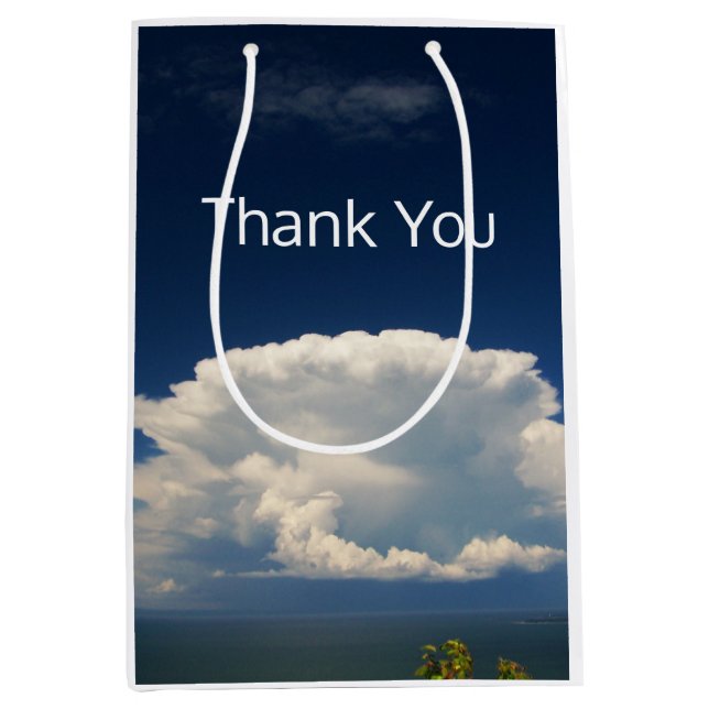 Bolsa De Regalo Mediana Nube blanca de puffy (Anverso)