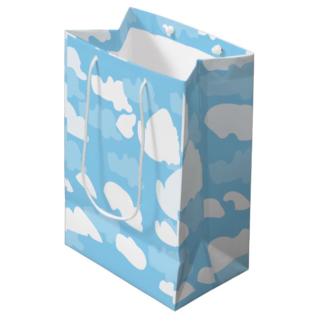 Bolsa De Regalo Mediana Nubes de cielo azul (Angulo Anverso)