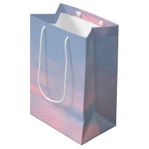 Bolsa De Regalo Mediana Nubes rosadas de personalizable